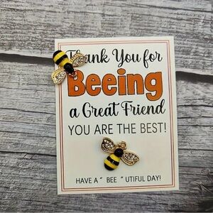 2 New Bumblebee Friend Cards And Charms